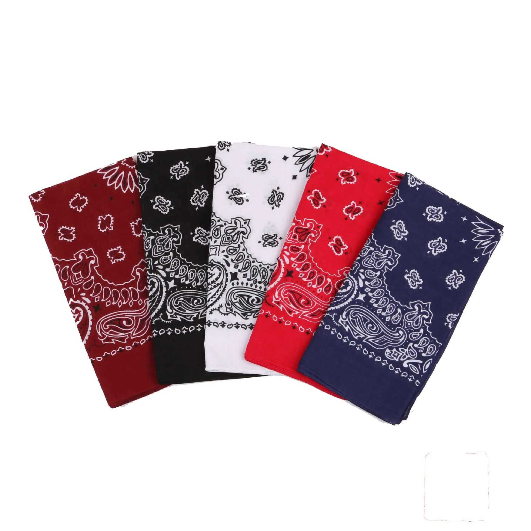 12 Piece Novelty Bandanas Paisley 100% Cotton Hearwear (22 inches x 22 inches)