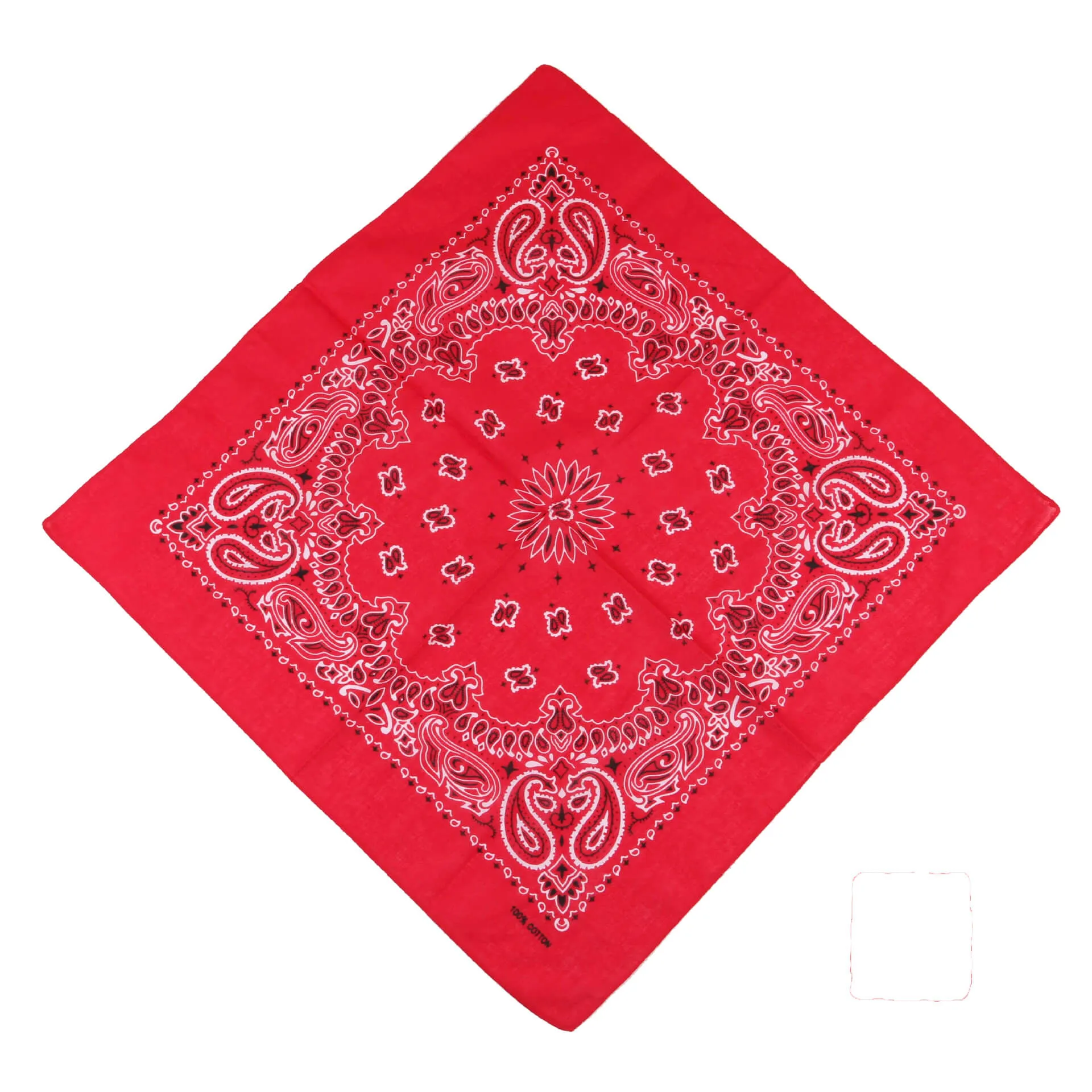 12 Piece Novelty Bandanas Paisley 100% Cotton Hearwear (22 inches x 22 inches)