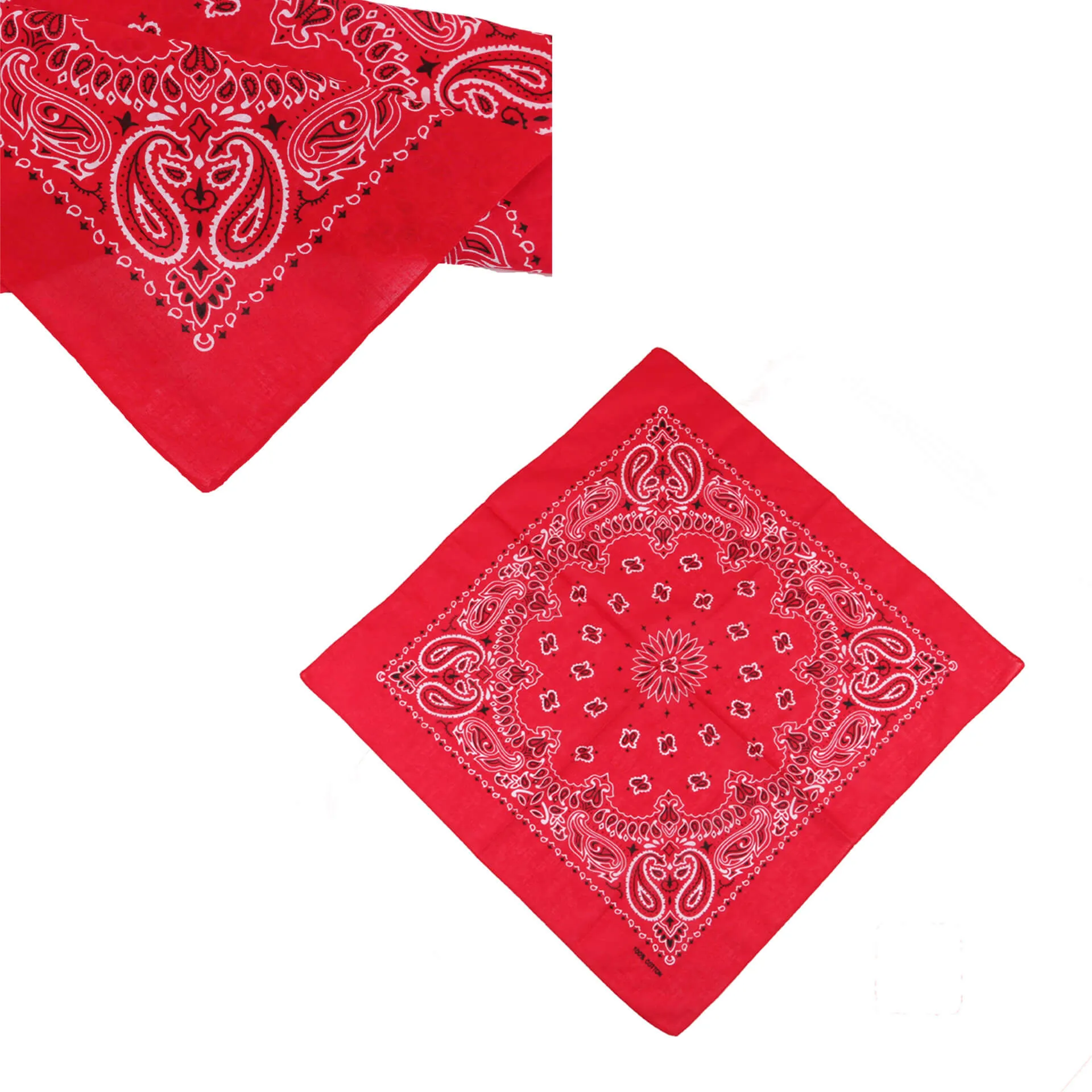 12 Piece Novelty Bandanas Paisley 100% Cotton Hearwear (22 inches x 22 inches)