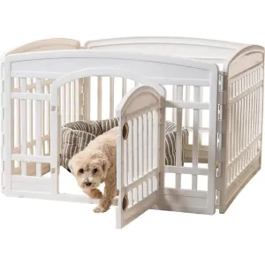 24-Inch White Pet Playpen for Big Dogs