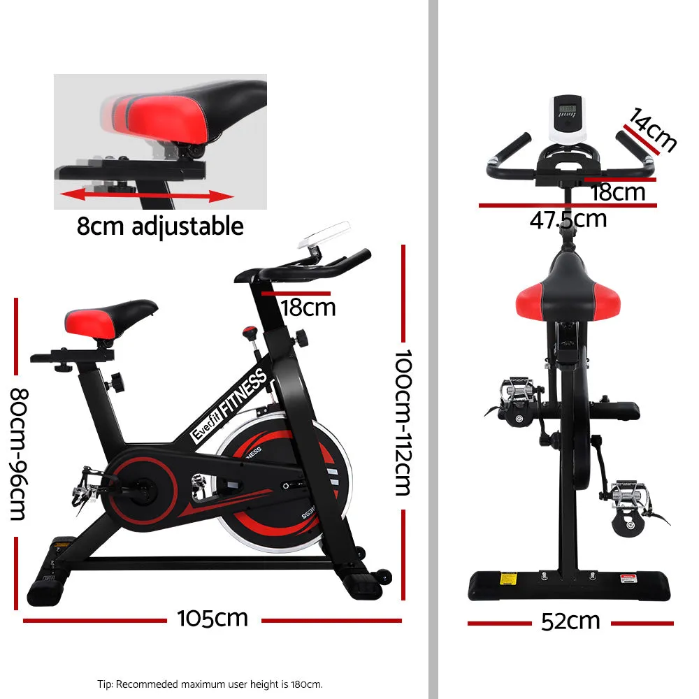 Adjustable Resistance Spin Bike with LCD Monitor - Everfit