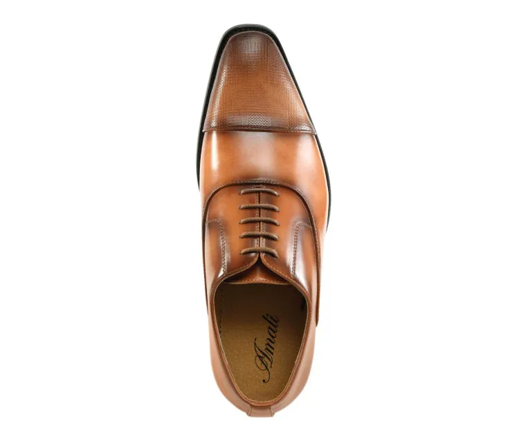 Amali Shoes Conrad Tan Men’s Pu Leather Oxfords