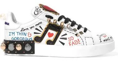 Appliqué Portofino Music Note Sneakers