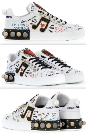 Appliqué Portofino Music Note Sneakers