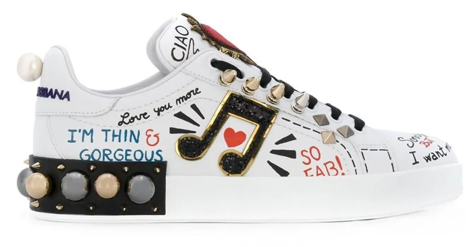 Appliqué Portofino Music Note Sneakers