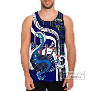 Arbuthnot Modern Tartan Men's Tank Top with Epic Bagpipe Style