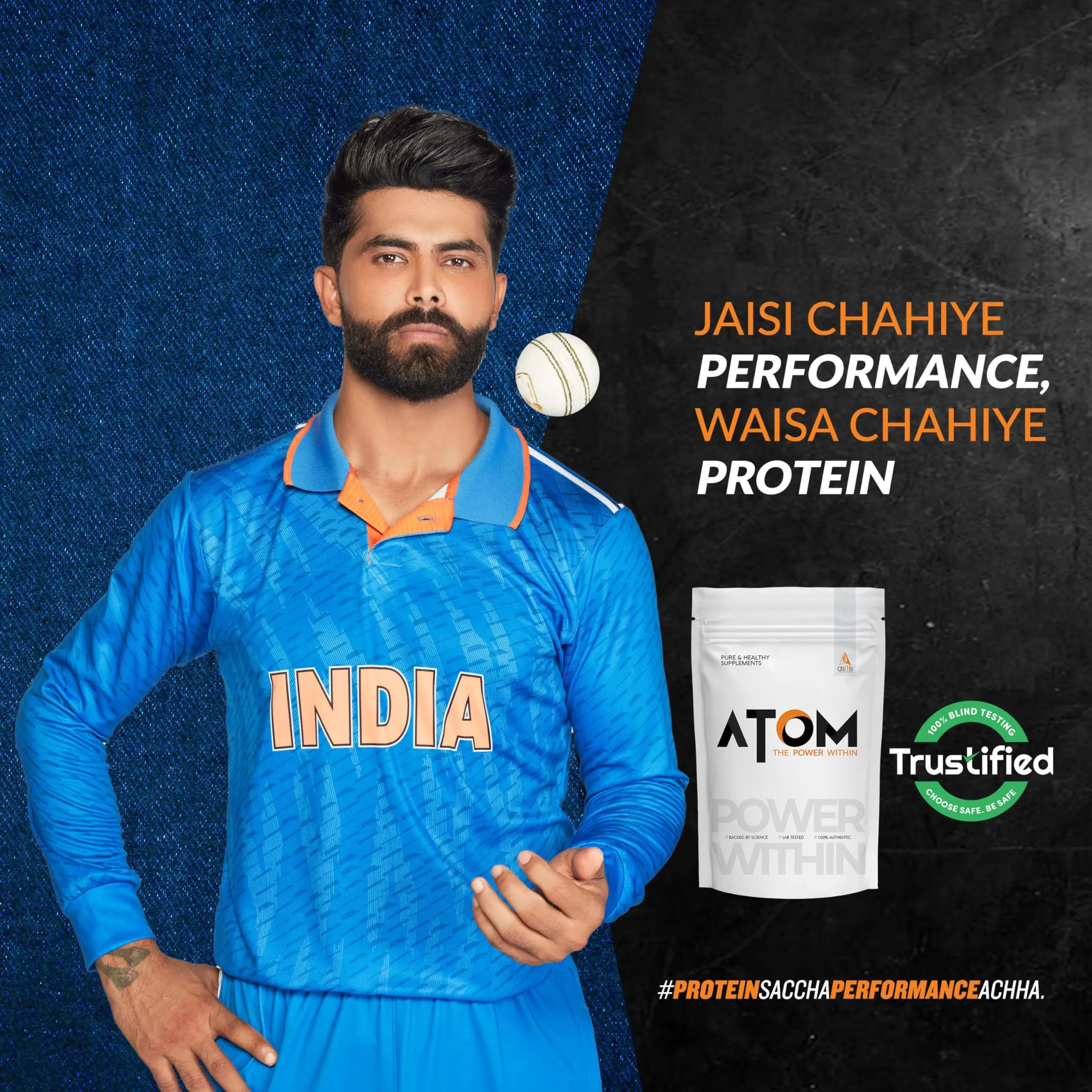 AS-IT-IS ATOM Whey Protein Isolate 1kg | 30g protein, 6.1g BCAA & 13g EAA | Ultra Pure-Fast Acting Protein | Double Rich Chocolate Flavor