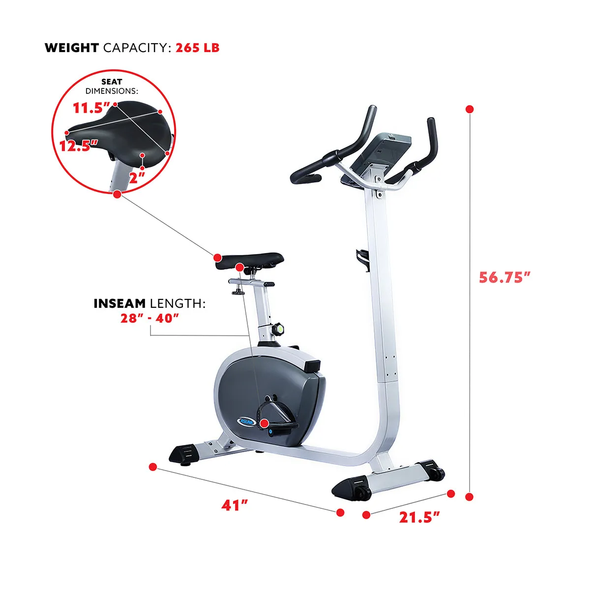 Asuna Premium Upright Bike w/ Pulse Rate Monitoring