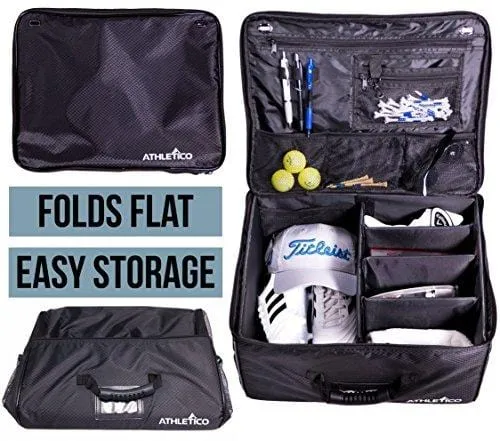 Athletico Golf Trunk Organizer Storage - Car Golf Locker to Store Golf Accessories | Collapsible When Not in Use