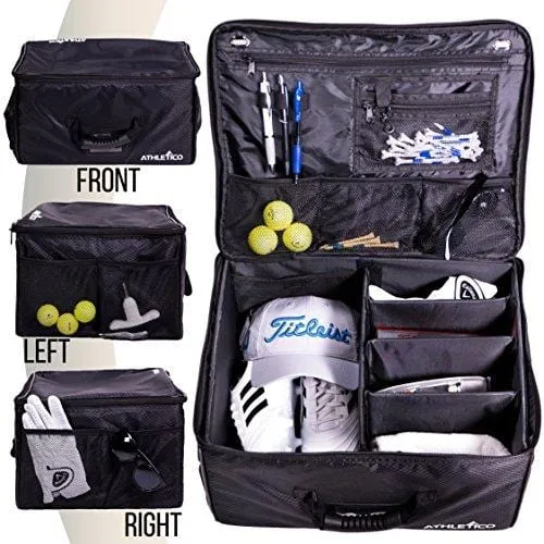 Athletico Golf Trunk Organizer Storage - Car Golf Locker to Store Golf Accessories | Collapsible When Not in Use