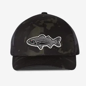 Bass Fish Trucker Hat - Black Camo