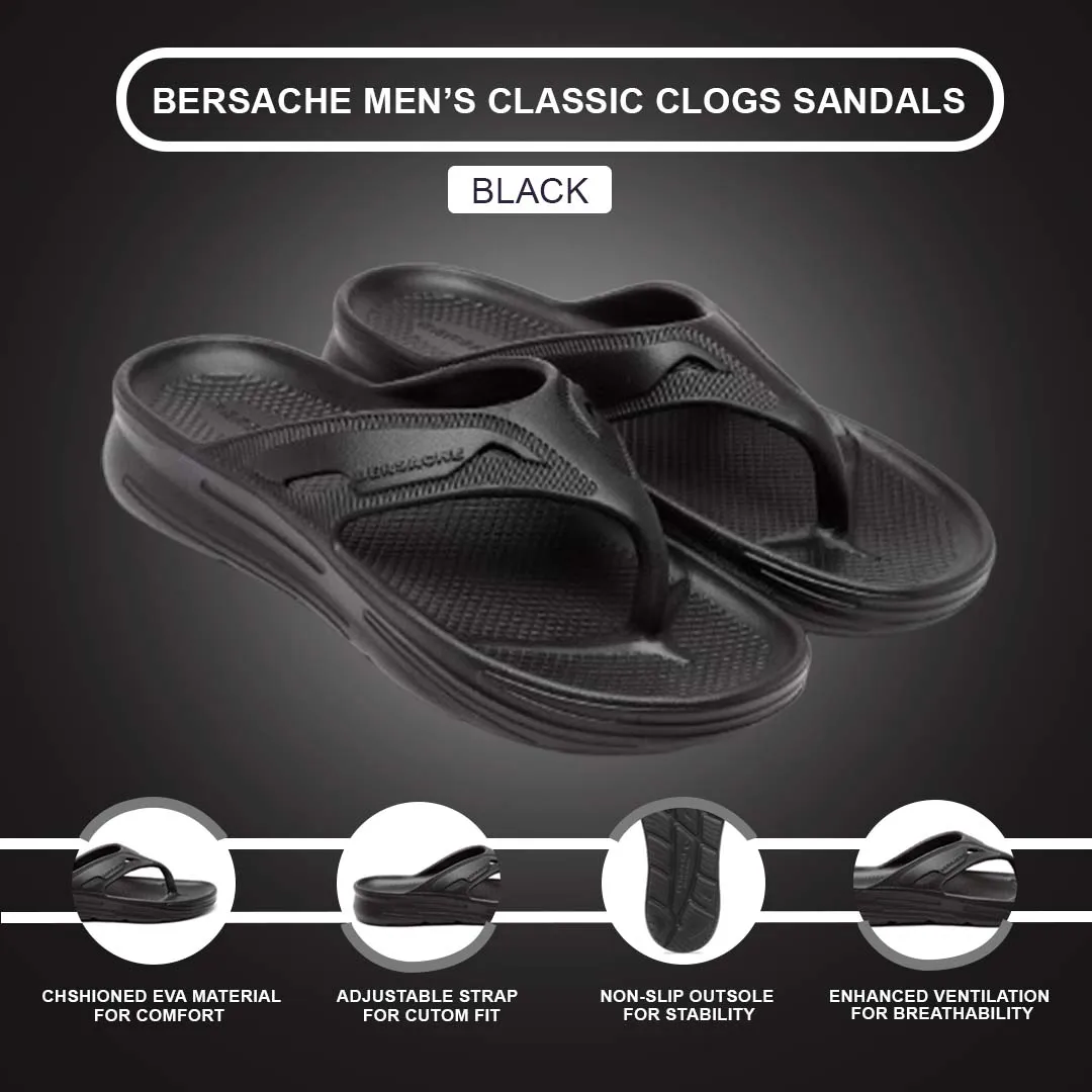 Bersache Extra Soft Classic Casual with  Regular wear with Ultra Soft & Flexibility Technology Flip Flop for Men's & Boy's (6119-Black)