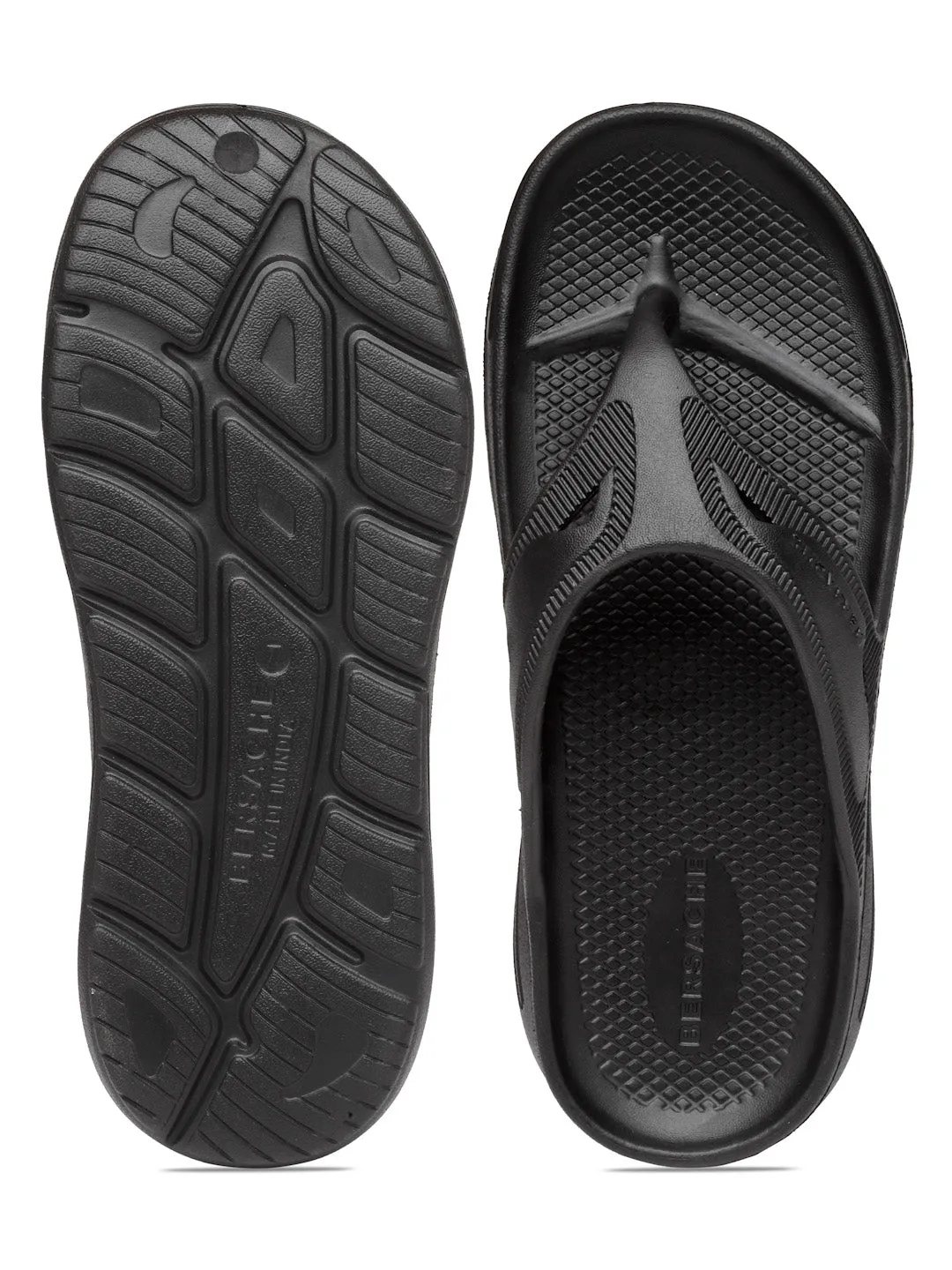 Bersache Extra Soft Classic Casual with  Regular wear with Ultra Soft & Flexibility Technology Flip Flop for Men's & Boy's (6119-Black)