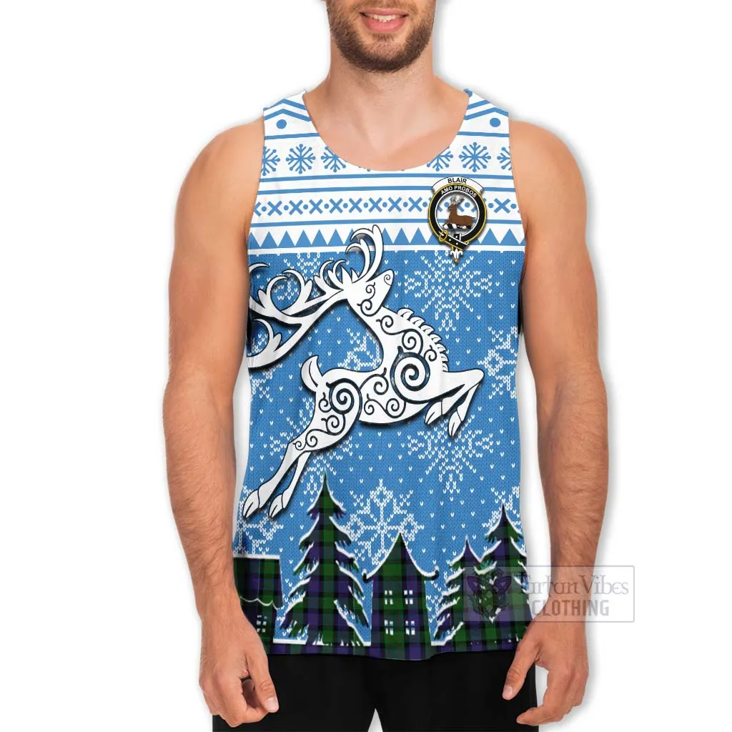 Blair Clan Christmas Men's Tank Top Celtic Reindeer Style