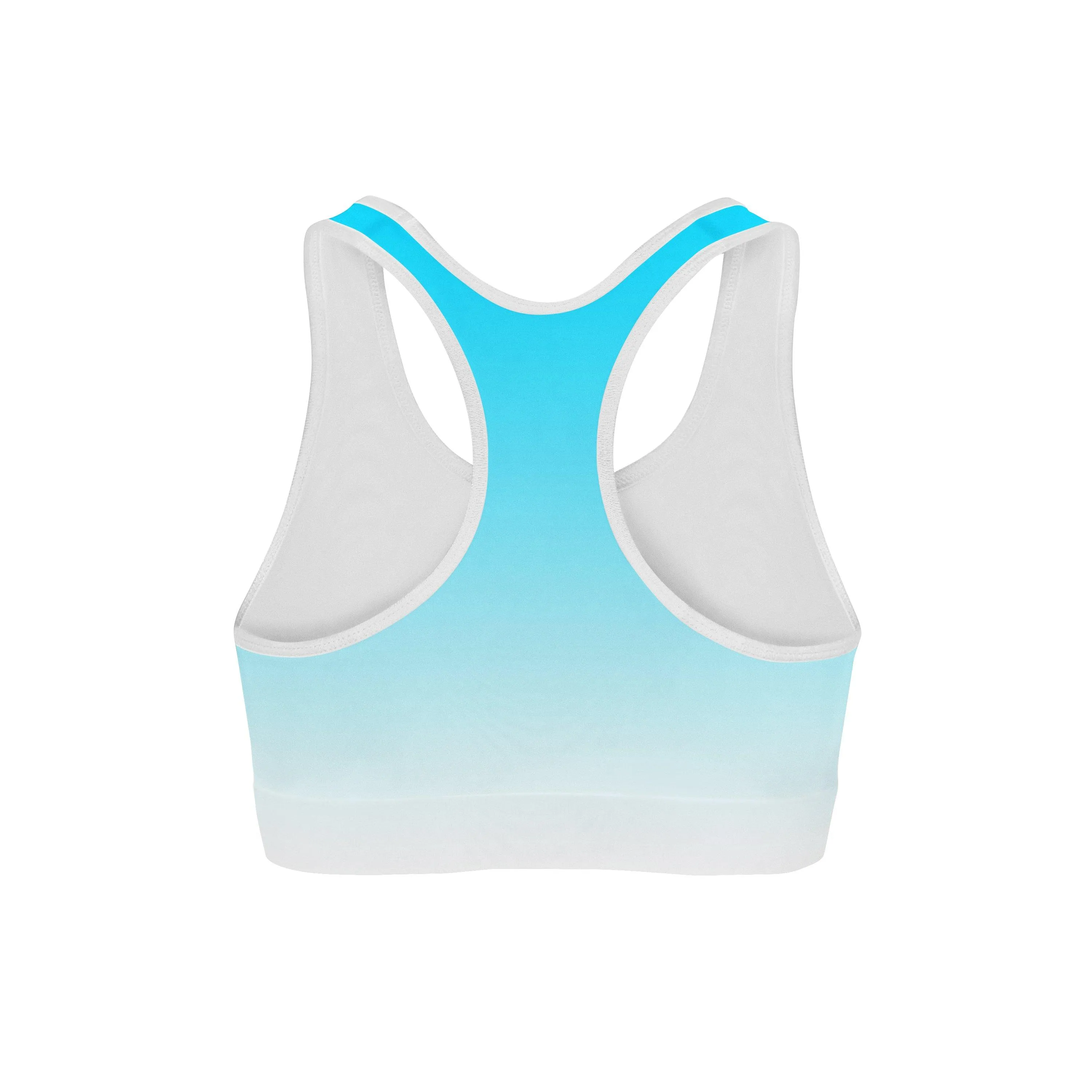 Blue White Ombre Sports Bra