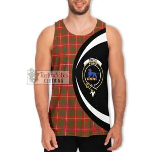 Bruce Modern Tartan Men's Tank Top with Family Crest Circle Style