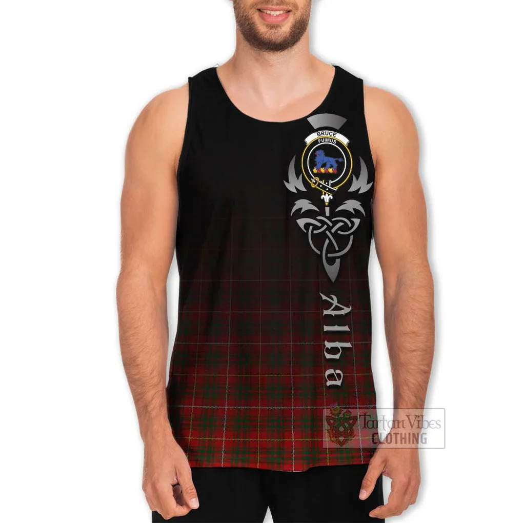 Bruce Tartan Men's Tank Top Featuring Alba Gu Brath Family Crest Celtic Inspired