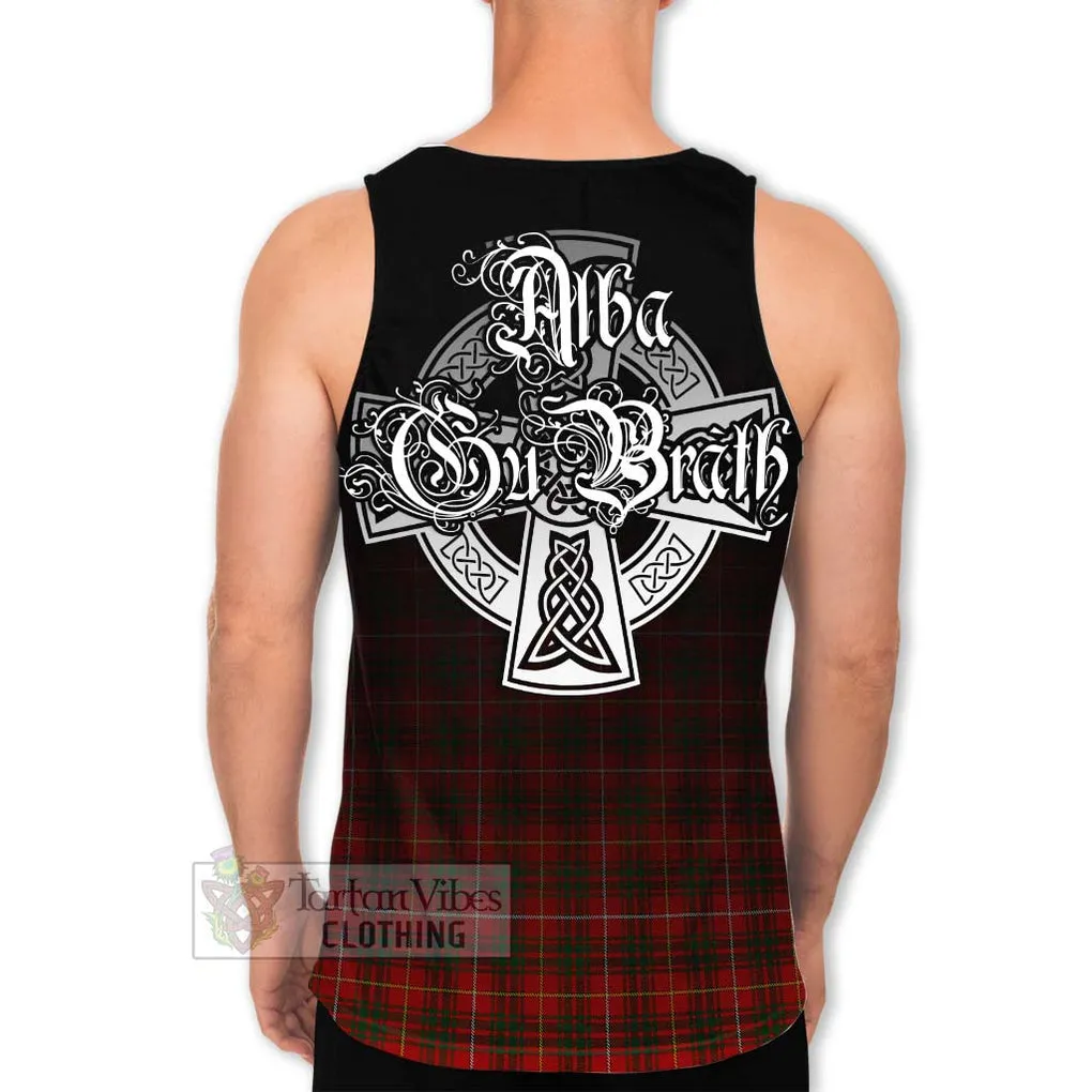 Bruce Tartan Men's Tank Top Featuring Alba Gu Brath Family Crest Celtic Inspired