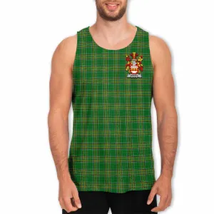 Burges Irish Clan Tartan Men's Tank Top with Coat of Arms