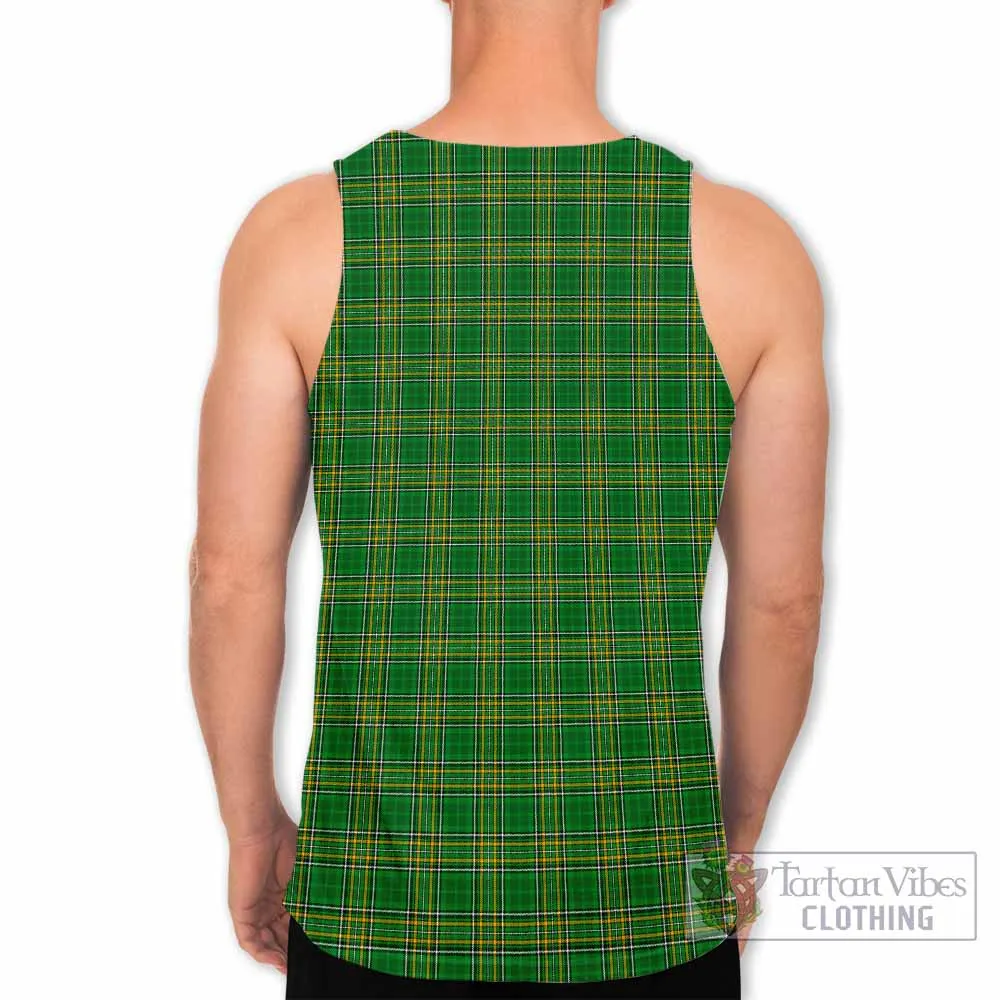 Burges Irish Clan Tartan Men's Tank Top with Coat of Arms