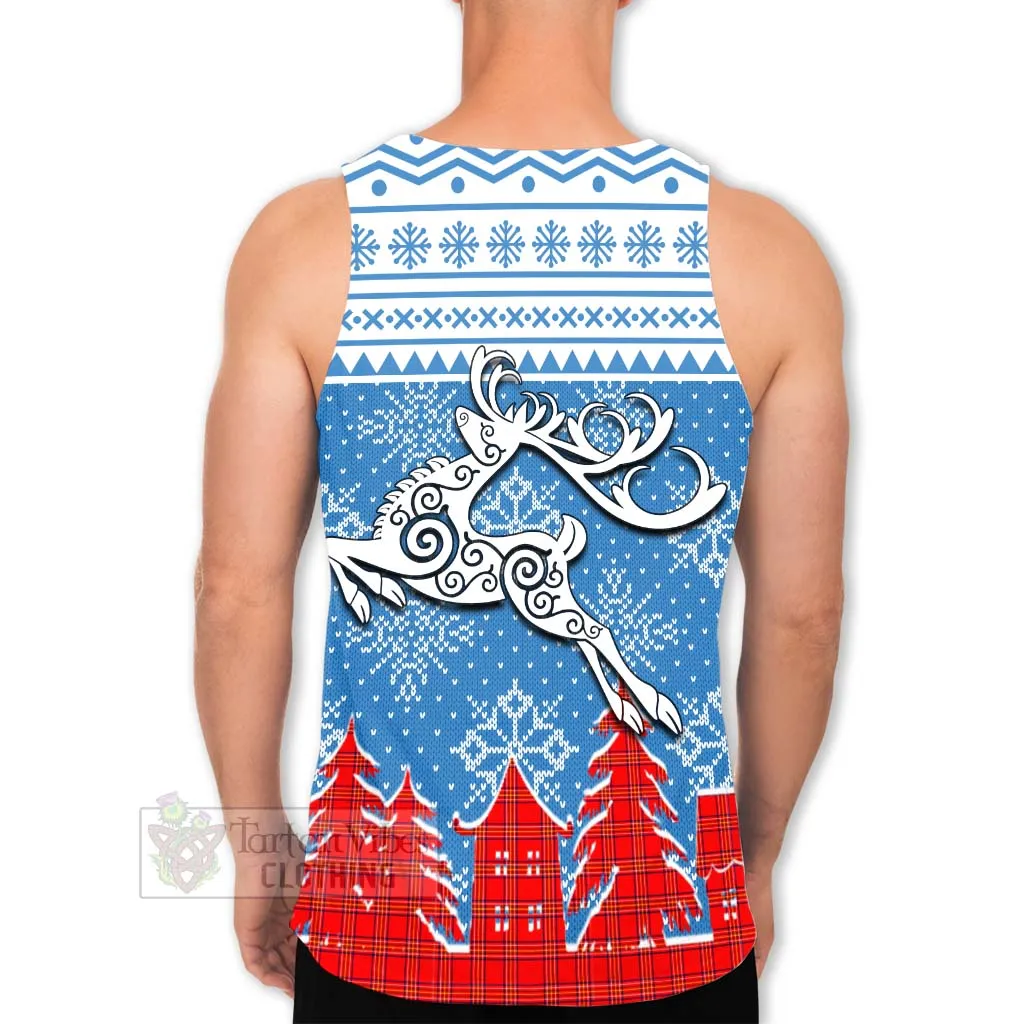 Burnett Clan Christmas Men's Tank Top Celtic Reindeer Style