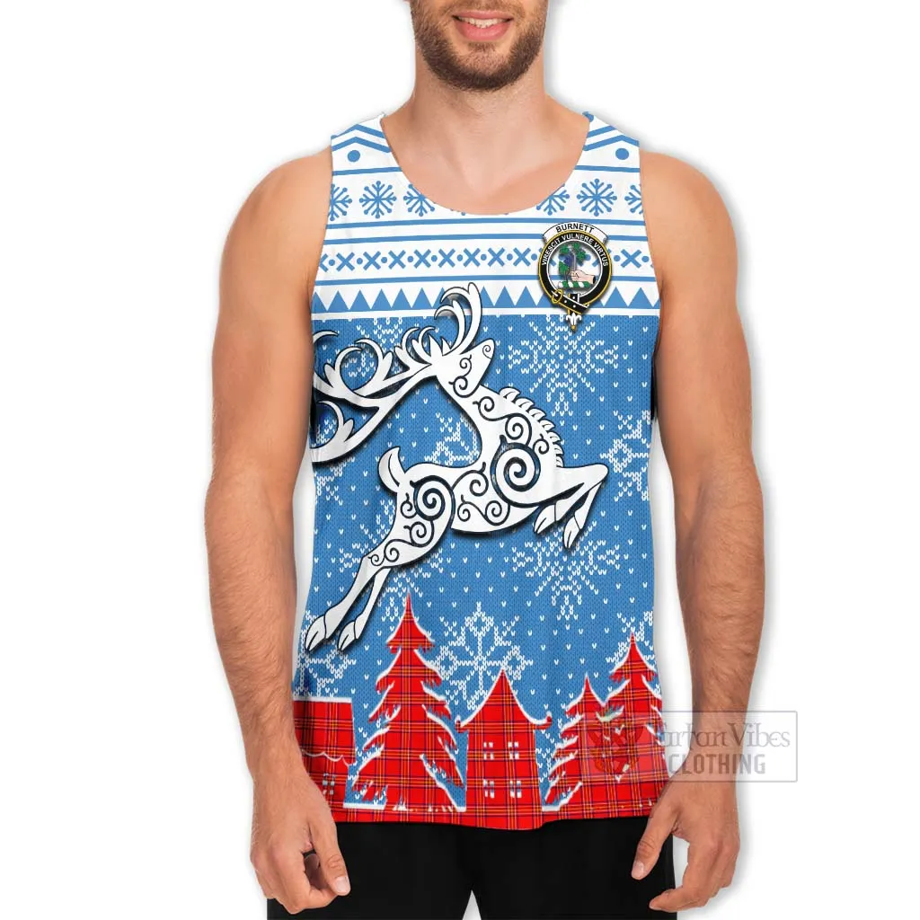 Burnett Clan Christmas Men's Tank Top Celtic Reindeer Style