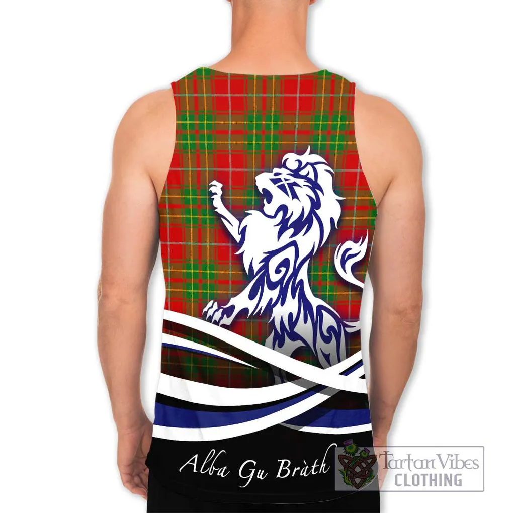 Burnett Tartan Men's Tank Top with Alba Gu Brath Regal Lion Emblem