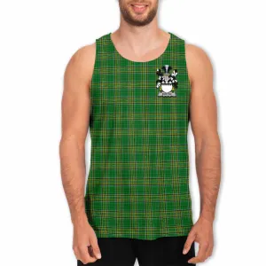 Burton Irish Clan Tartan Men's Tank Top with Coat of Arms