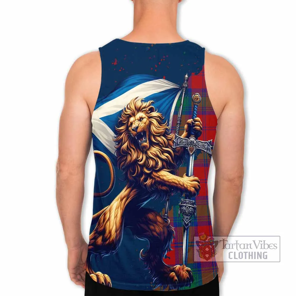 Byres (Byses) Tartan Family Crest Men's Tank Top with Scottish Majestic Lion