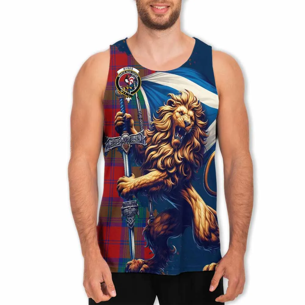 Byres (Byses) Tartan Family Crest Men's Tank Top with Scottish Majestic Lion