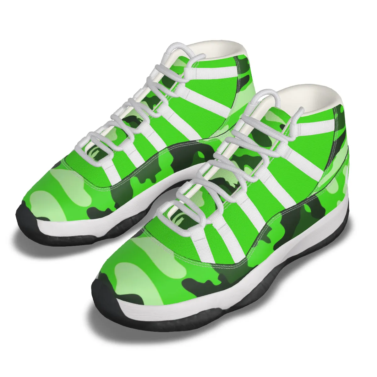 CAMOUFLAGE GREEN Men's High Top Basketball Shoes