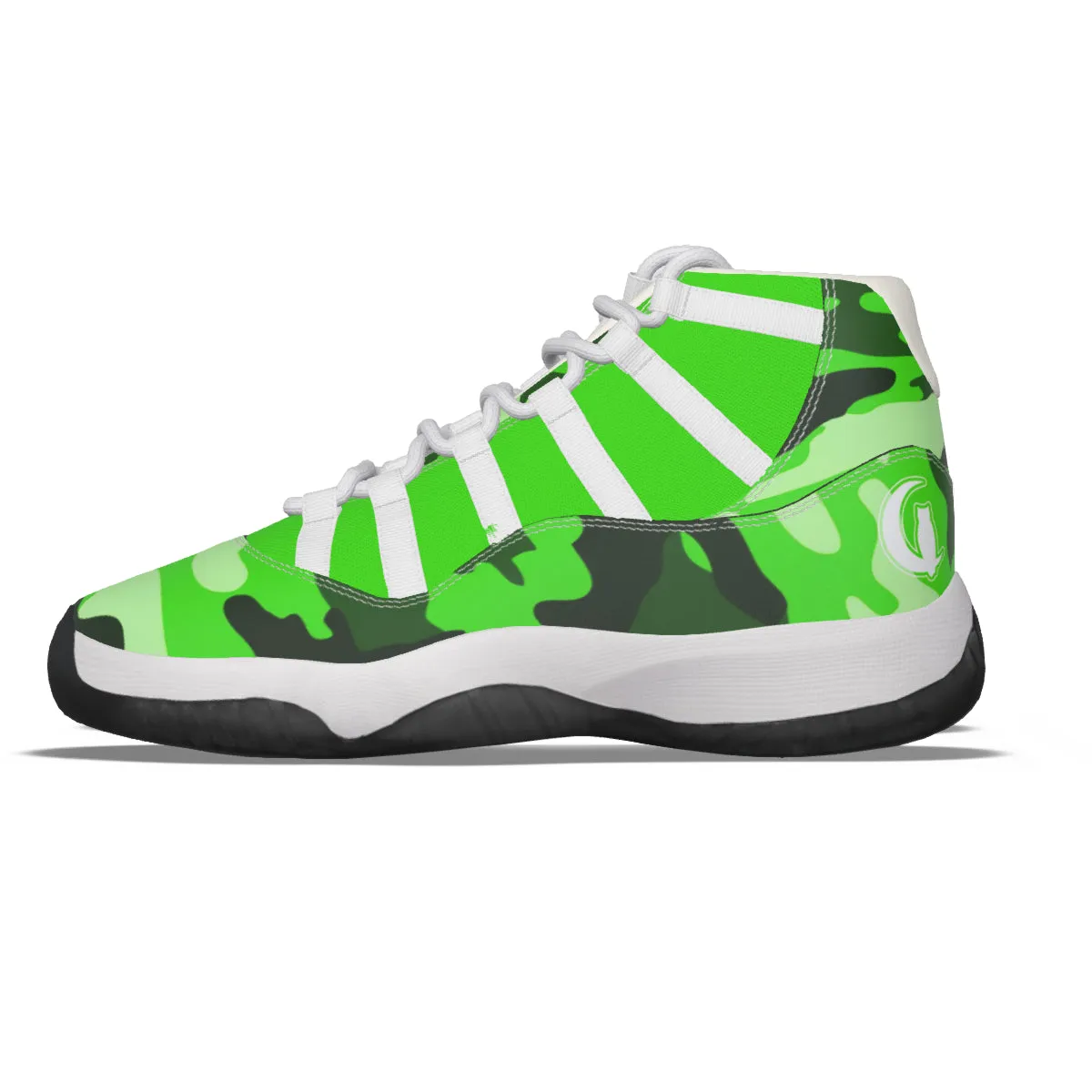 CAMOUFLAGE GREEN Men's High Top Basketball Shoes