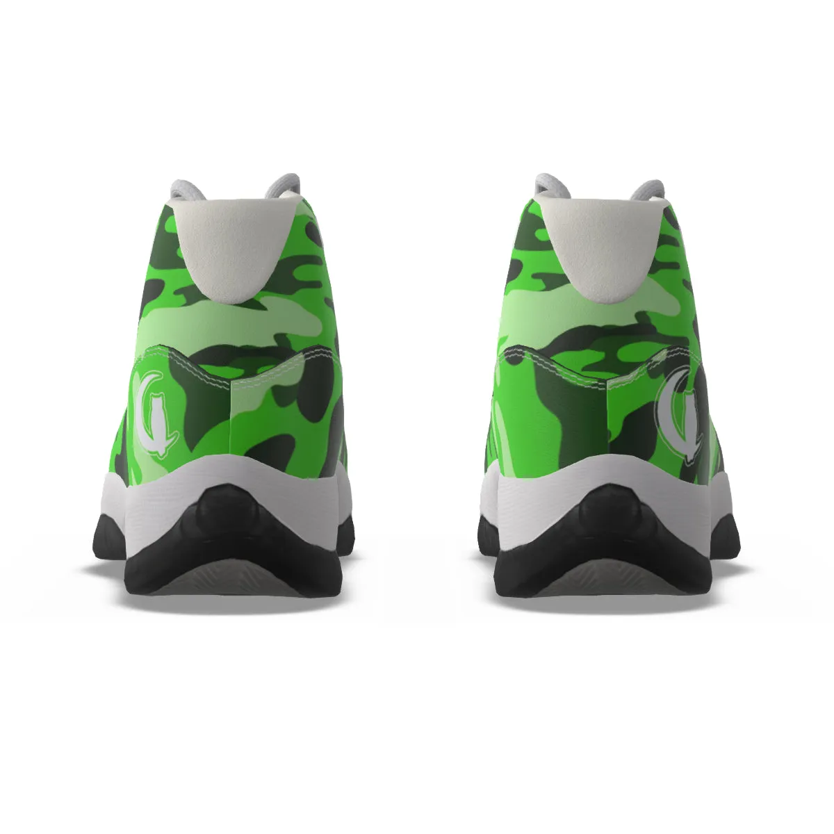 CAMOUFLAGE GREEN Men's High Top Basketball Shoes