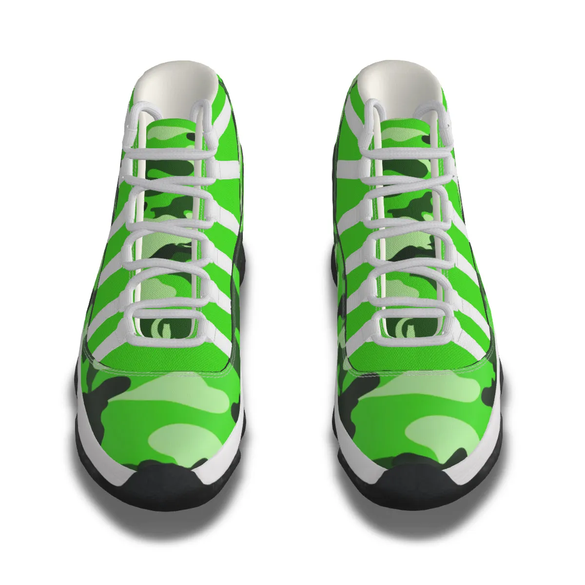 CAMOUFLAGE GREEN Men's High Top Basketball Shoes