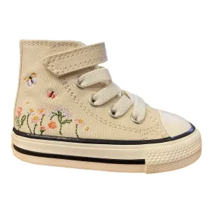 Converse sneakers da bambina a fantasia floreale Chuck Taylor All Star Easy-On A01617C beige