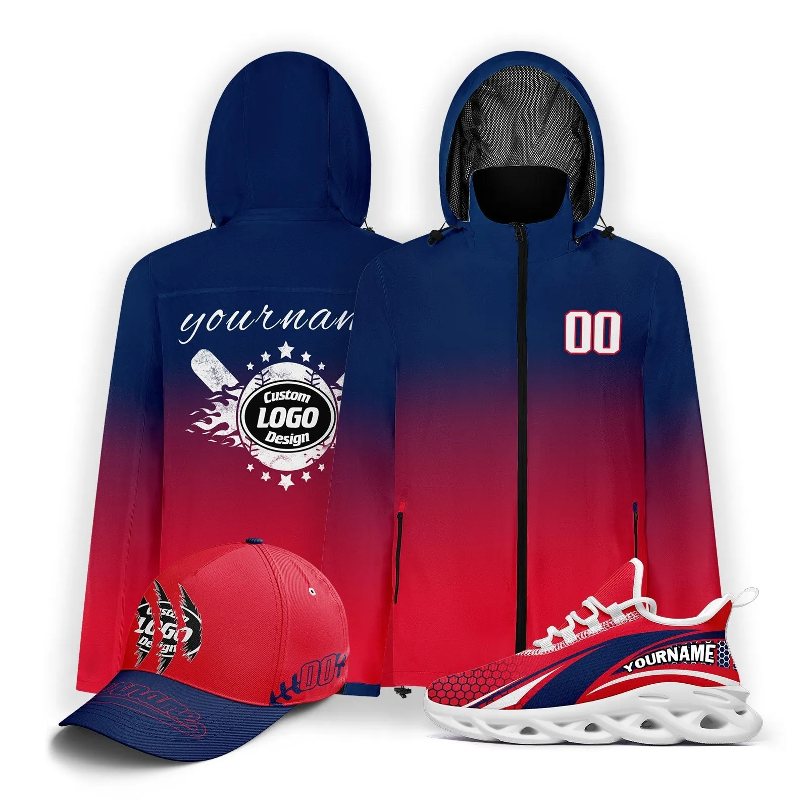 Custom Baseball Outerwear Hat and Shoes Combo Offer Personalized Combo ZH-E025023-9