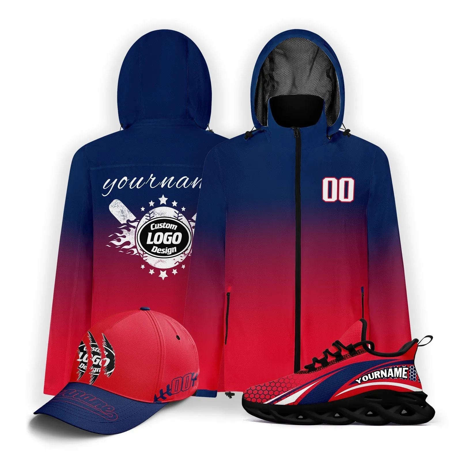 Custom Baseball Outerwear Hat and Shoes Combo Offer Personalized Combo ZH-E025023-9