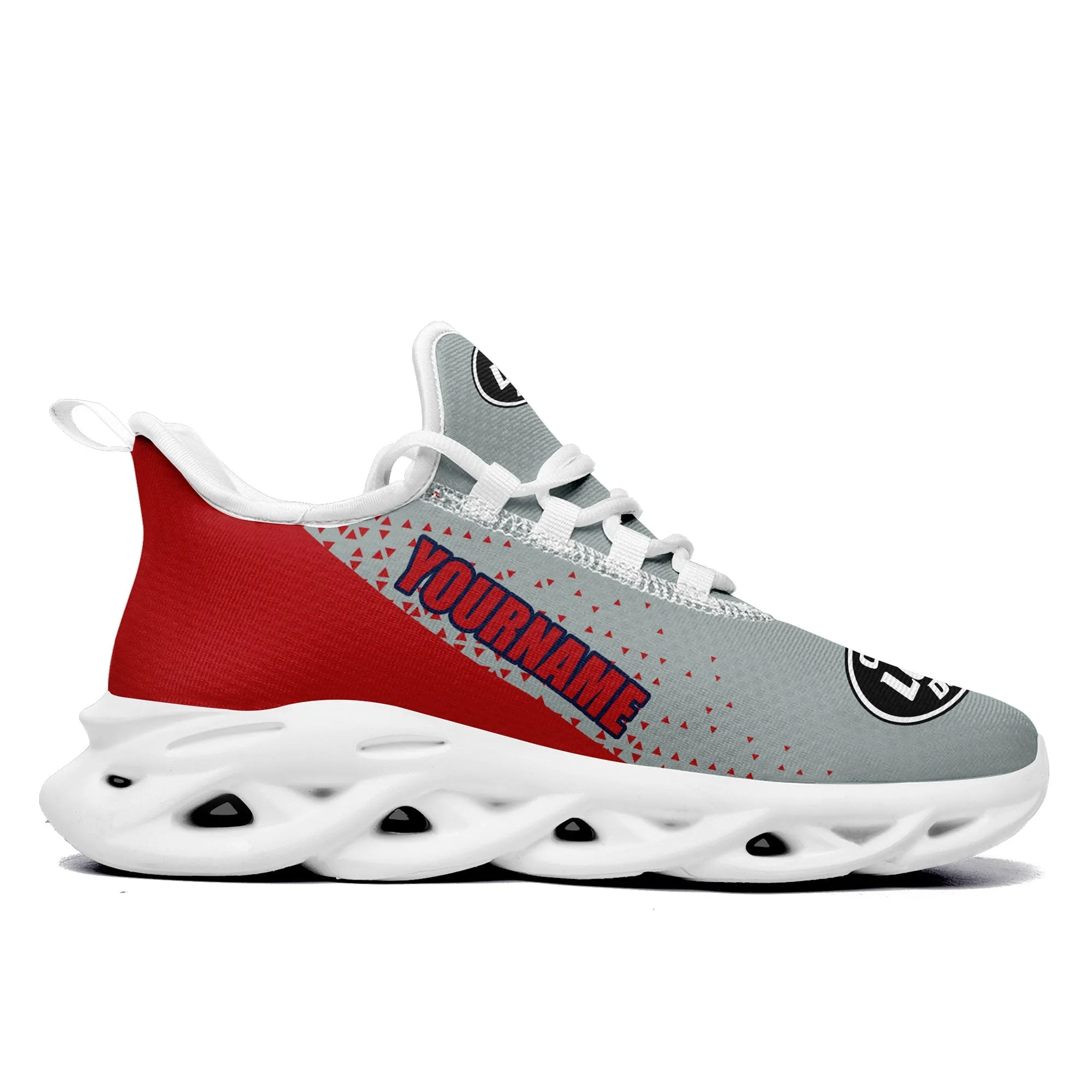 Custom Grey Red Jersey MaxSoul Shoes and Hat Combo Offer Personalized ZH-D0b0088-b