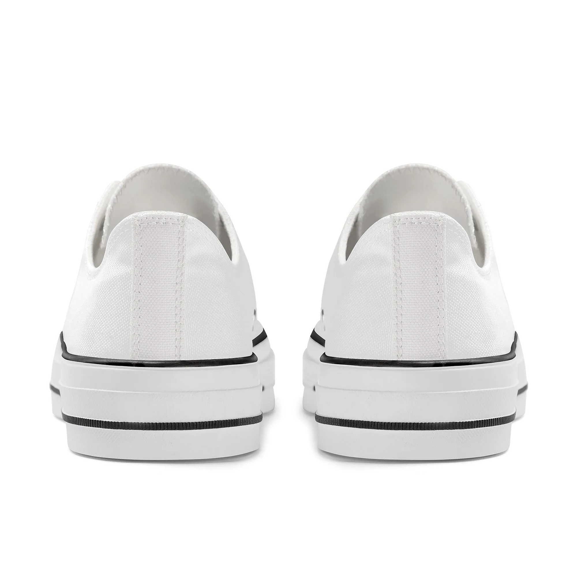 Custom Low Top Canvas Shoes -White Classic