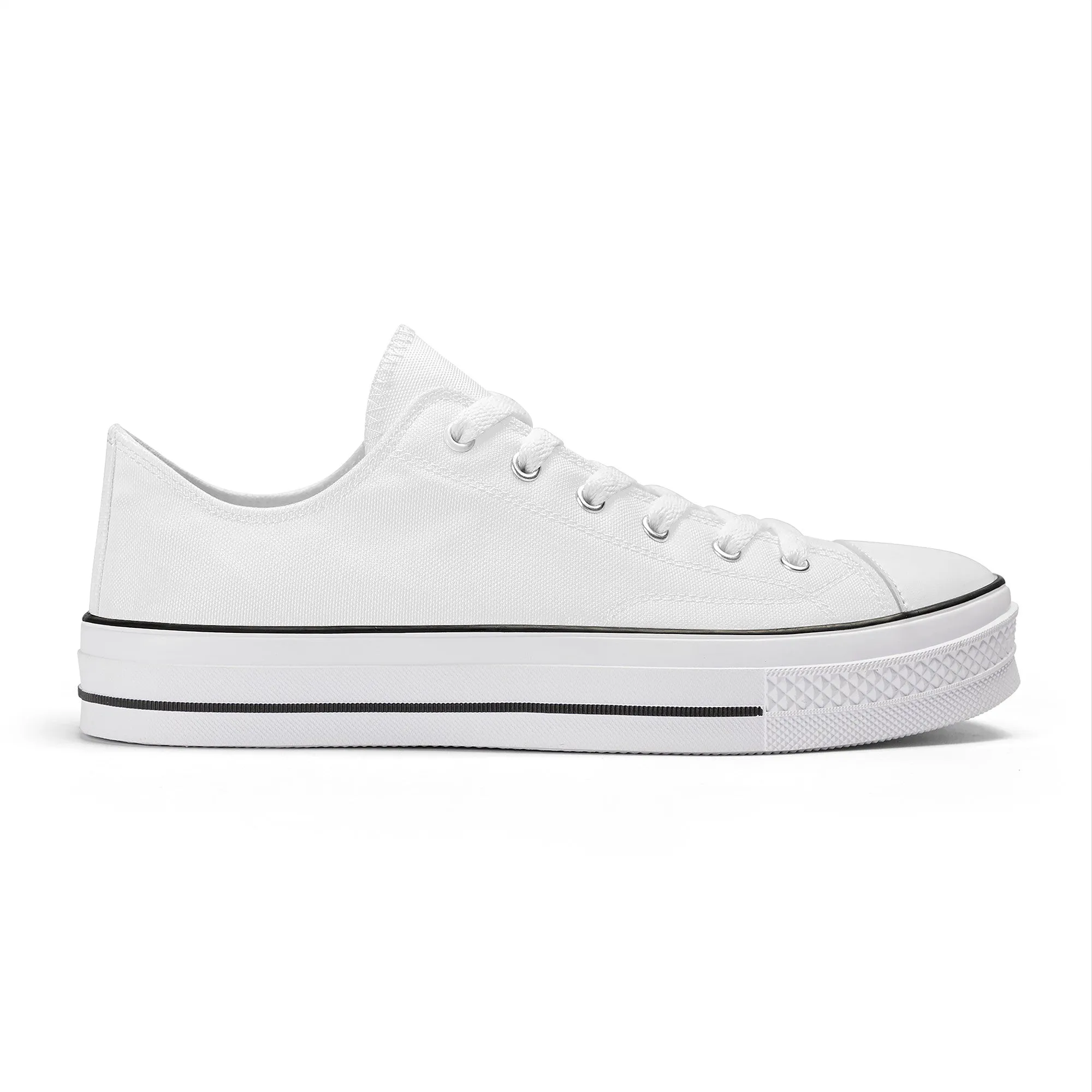 Custom Low Top Canvas Shoes -White Classic