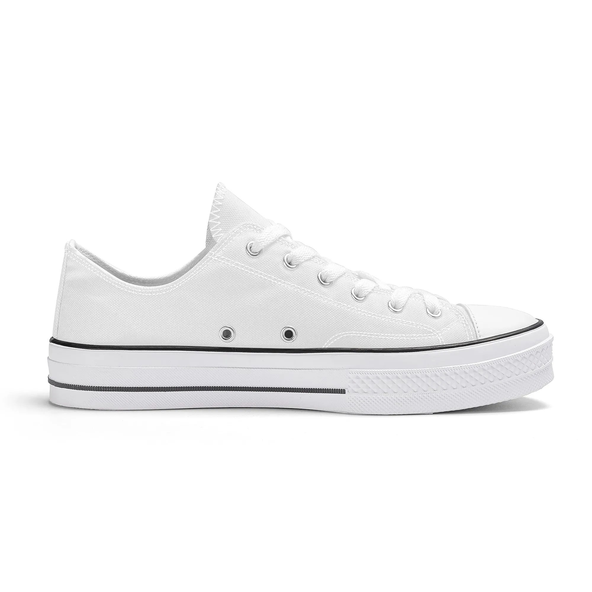 Custom Low Top Canvas Shoes -White Classic