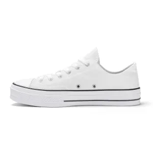 Custom Low Top Canvas Shoes -White Classic