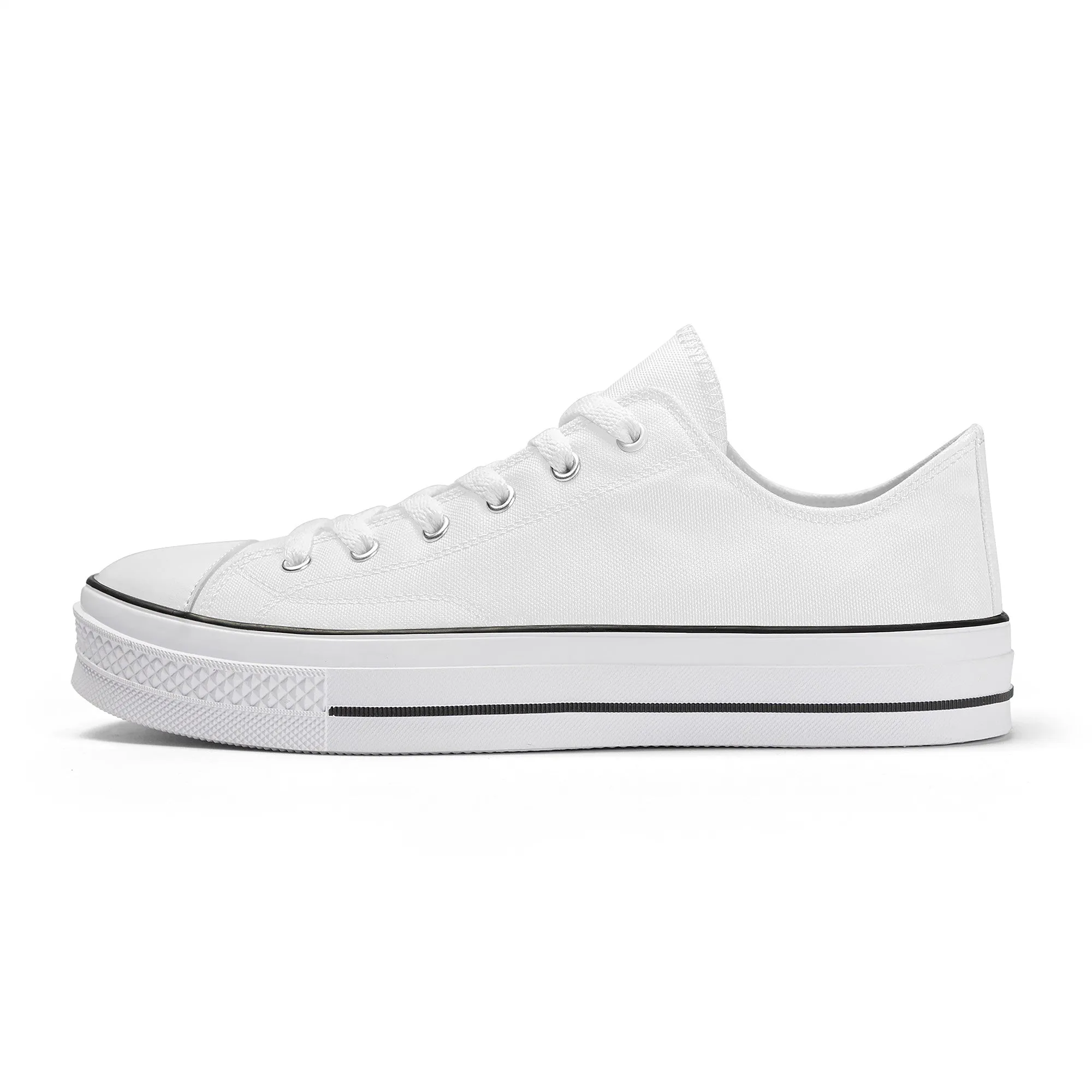 Custom Low Top Canvas Shoes -White Classic