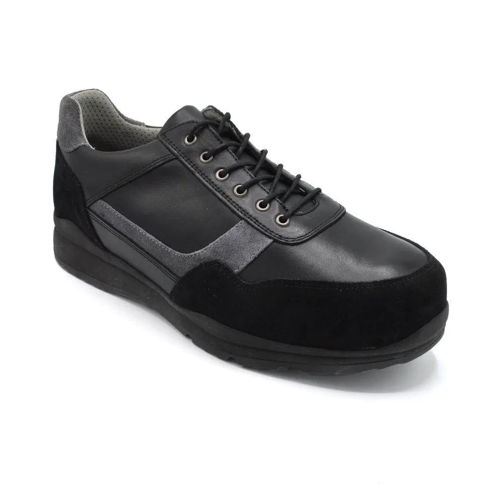 DB Benedict - Mens Extra Wide Fit Trainer/Shoe - 6V (6E-8E) Fitting - Black And Grey