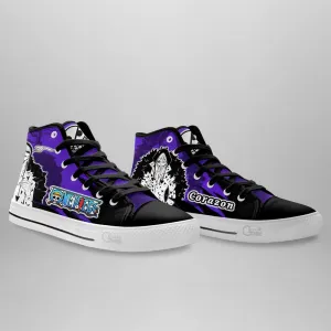 Donquixote Rosinante High Top Shoes OP Custom Anime Sneakers Mix Manga