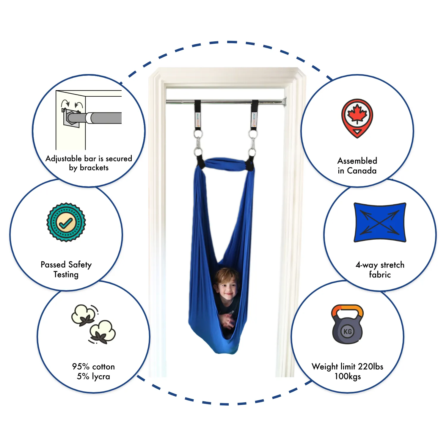 Doorway Kit: Red Combo and Blue Therapy Sensory Swing