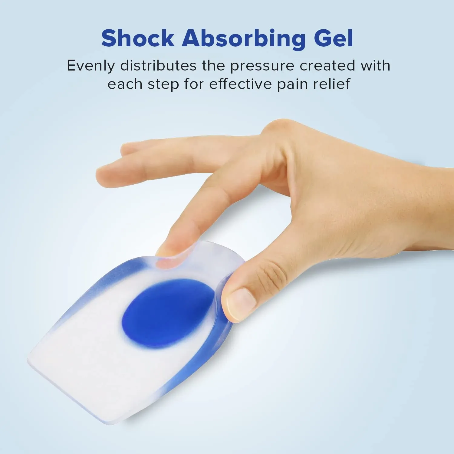 Dr Foot Silicone Gel Heel Cups With Shock Absorbing Support | For Plantar Fasciitis, Achilles Pain, Orthotic Inserts, Heel Cups For Heel Pain & Spurs| For Men & Women (Size - S) (Pack of 10)