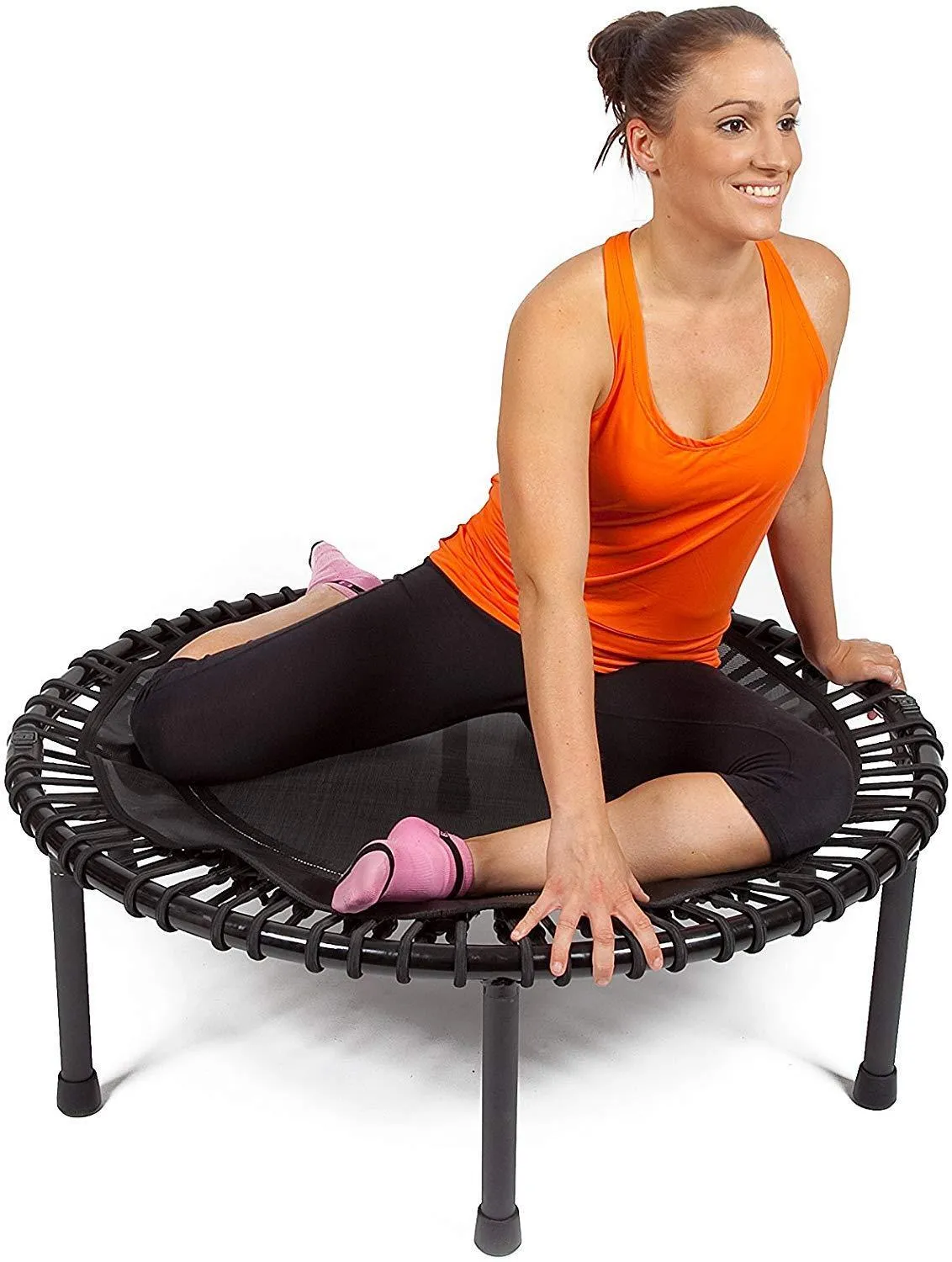 FIT BOUNCE PRO II Bungee Rebounder | Half Folding, Silent& Beautifully Engineered Professional Mini Trampoline for Adults & Kids | Includes DVD, Storage Bag & BounceCounter| Free Online Video Workouts