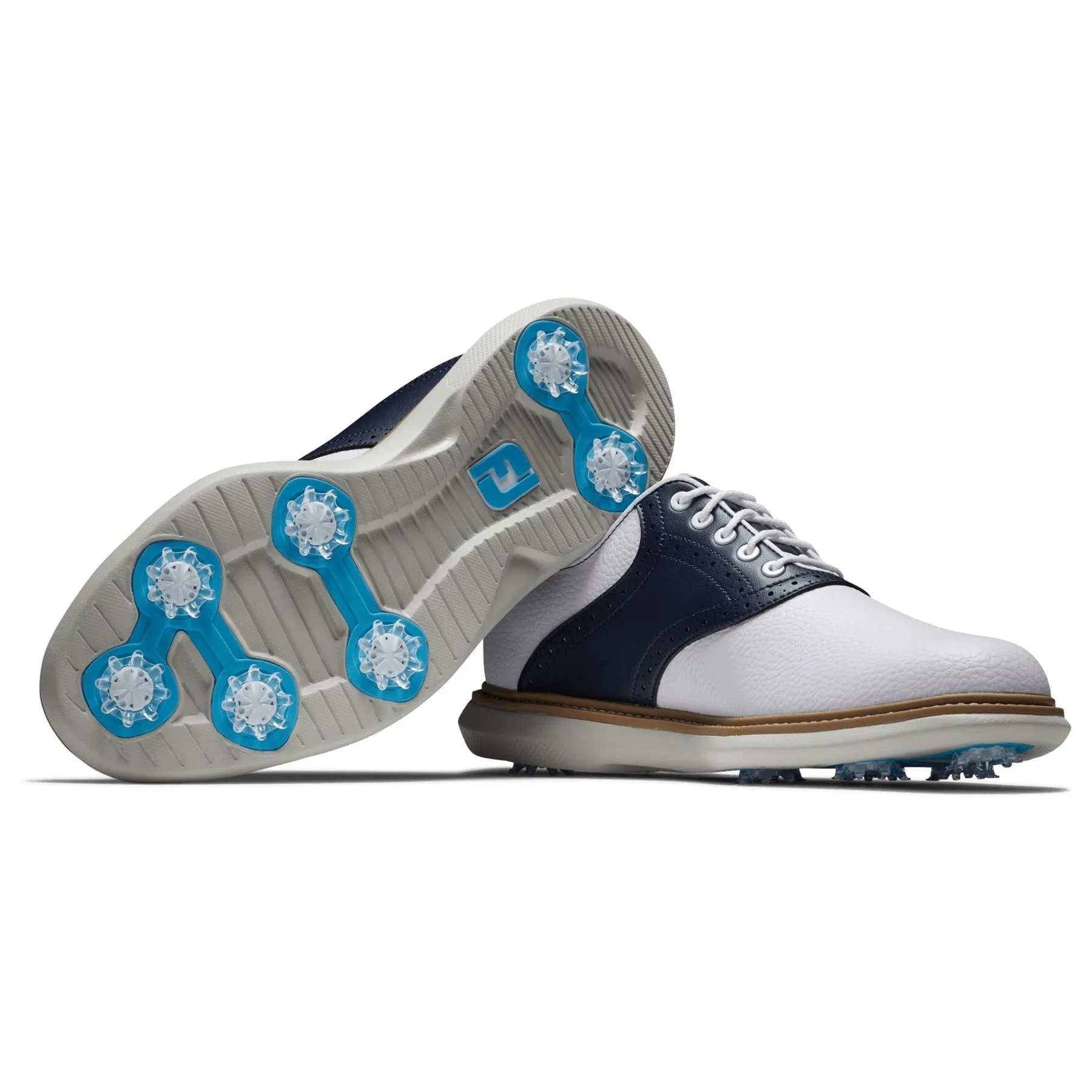 FJ Tradtions Saddle Golf Shoes White/Navy/Blue - 2024