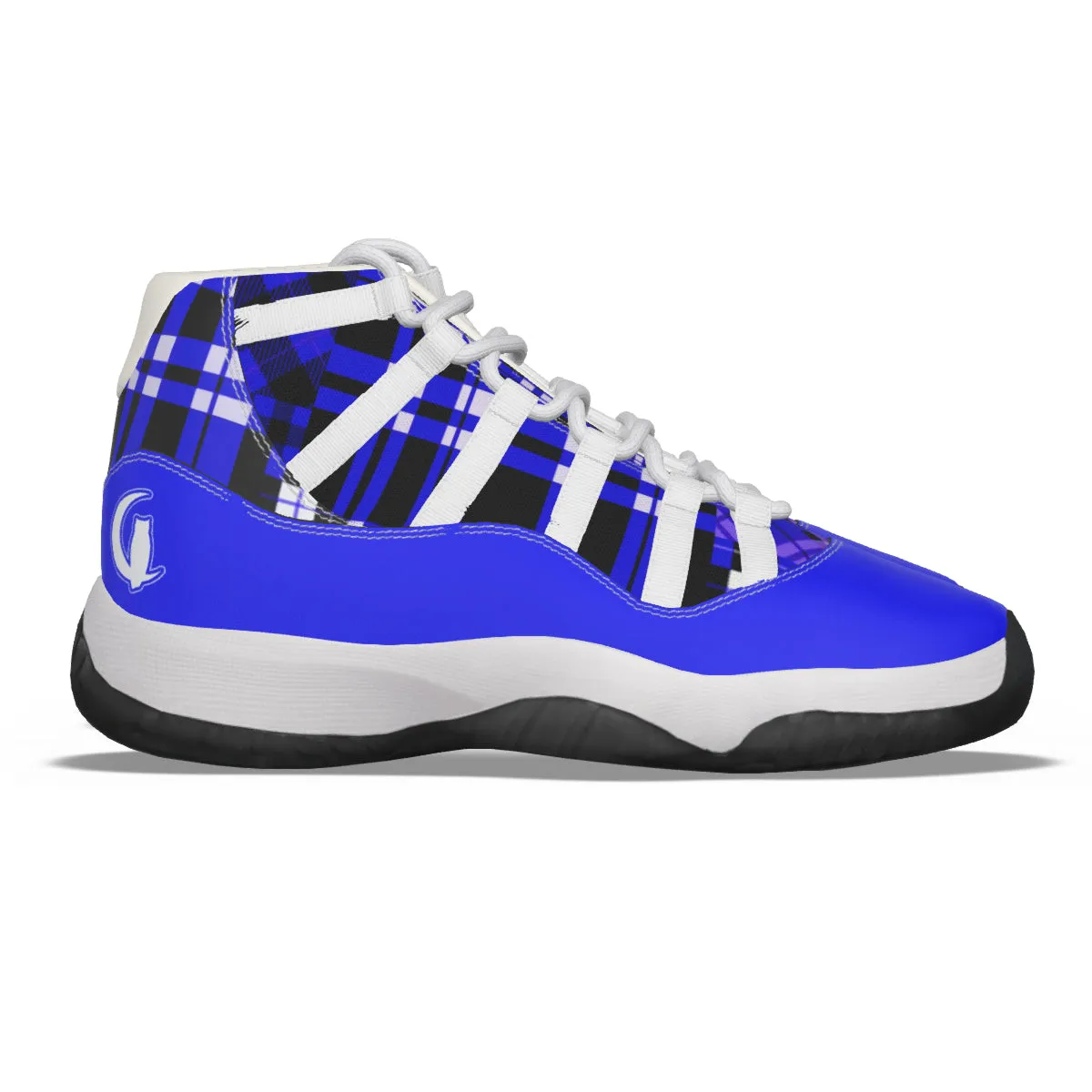 FLEXIN PLAID BLUE Men's High Top Basketball Shoes